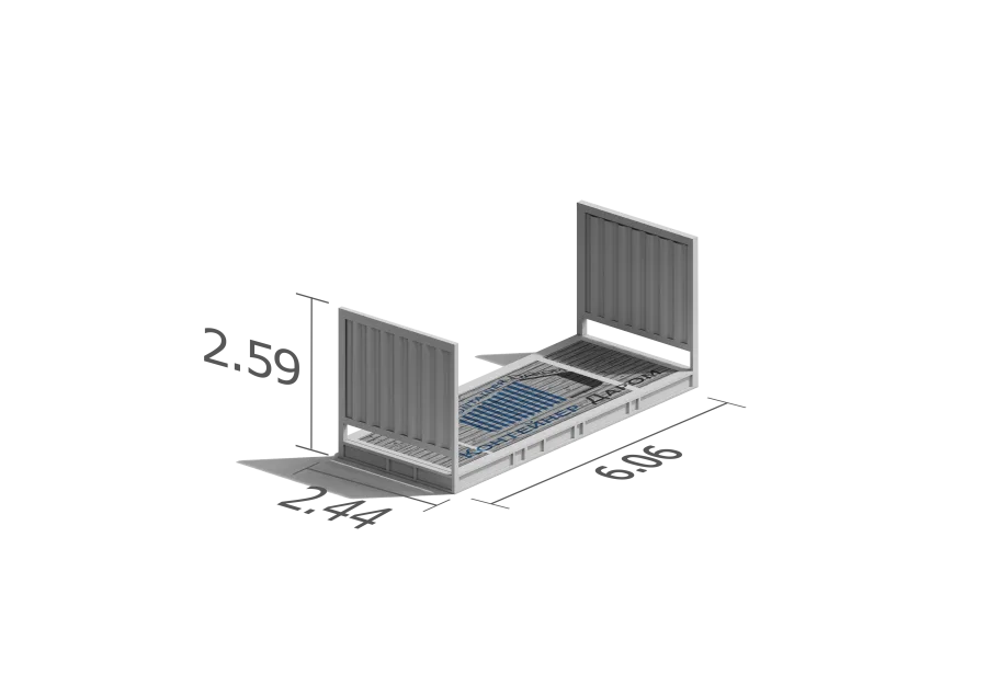 Морской контейнер 20FR (Б/У)
